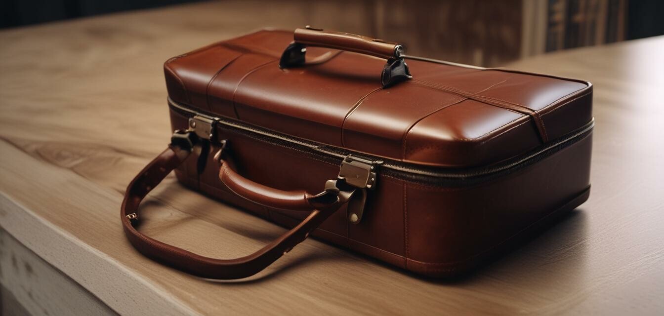 Leather briefcase with a classic design